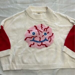 Fashion Brand Company White and Red Sweater
